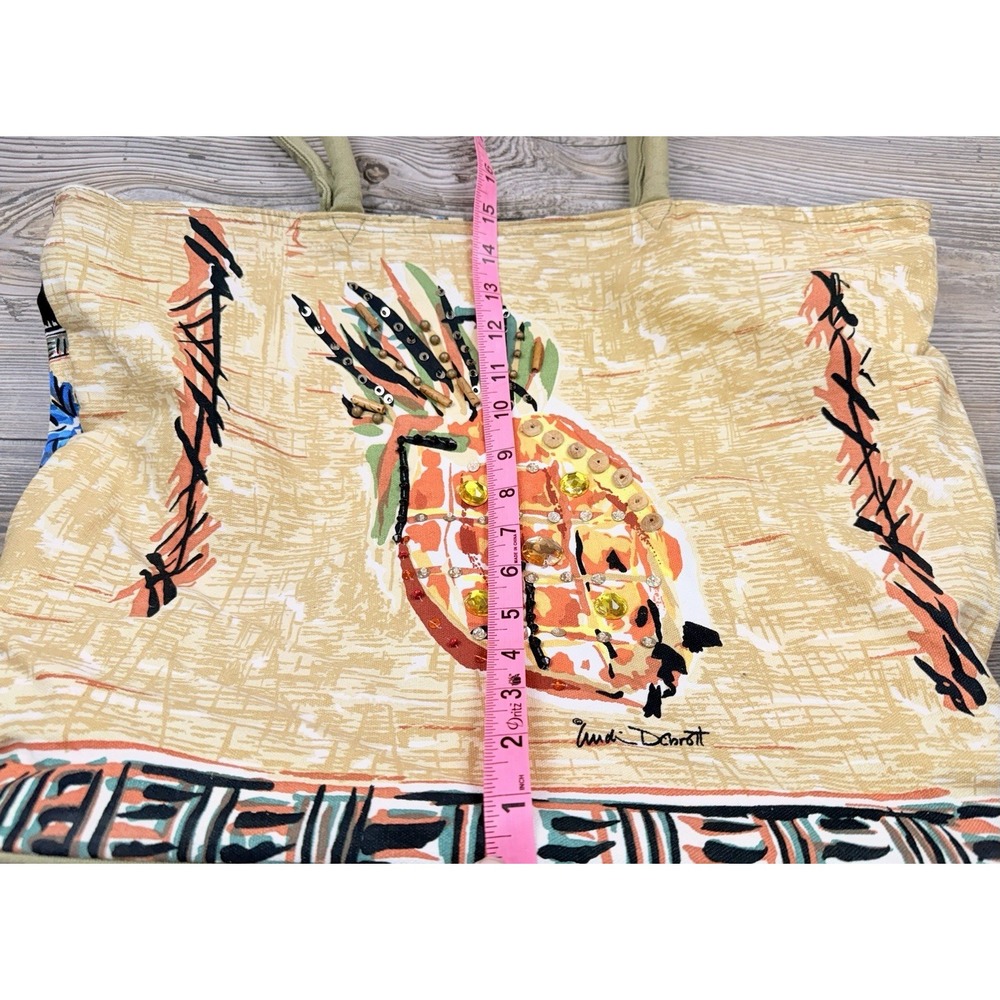 Women's Sun N Sand Lindi Dobrott Beach Bag Pineapple Coastal Tropical Resort - Picture 14 of 16